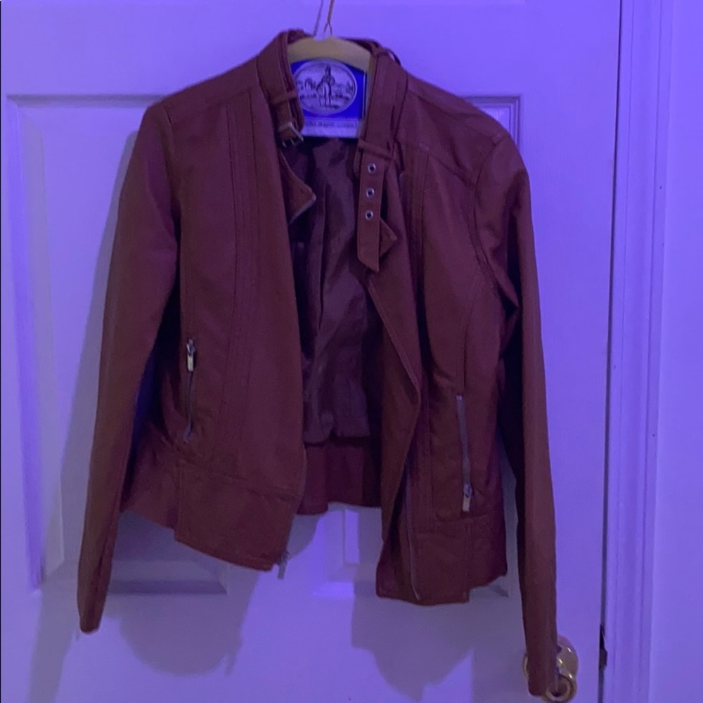 Womens Black rivet leather jacket